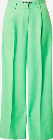 Nasty Gal Wide leg Trousers with creases 'Tracy' in Green: front