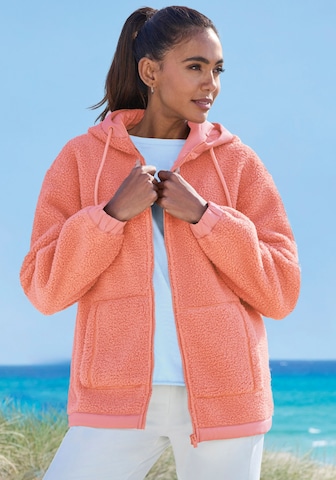 Veste en polaire Elbsand en orange : devant