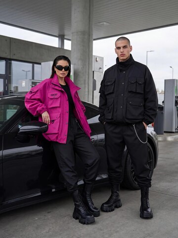 QWX2 Functionele jas 'Oversized Softshell Jacket – Structured / Weather-Resistant' in Roze