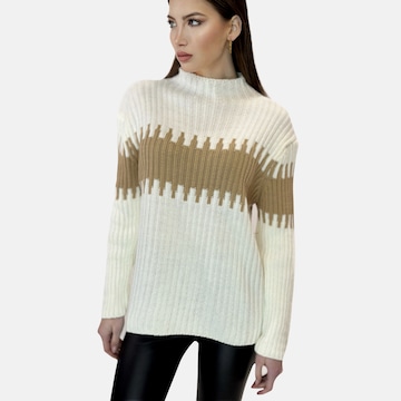 Pullover di Elara in beige: frontale