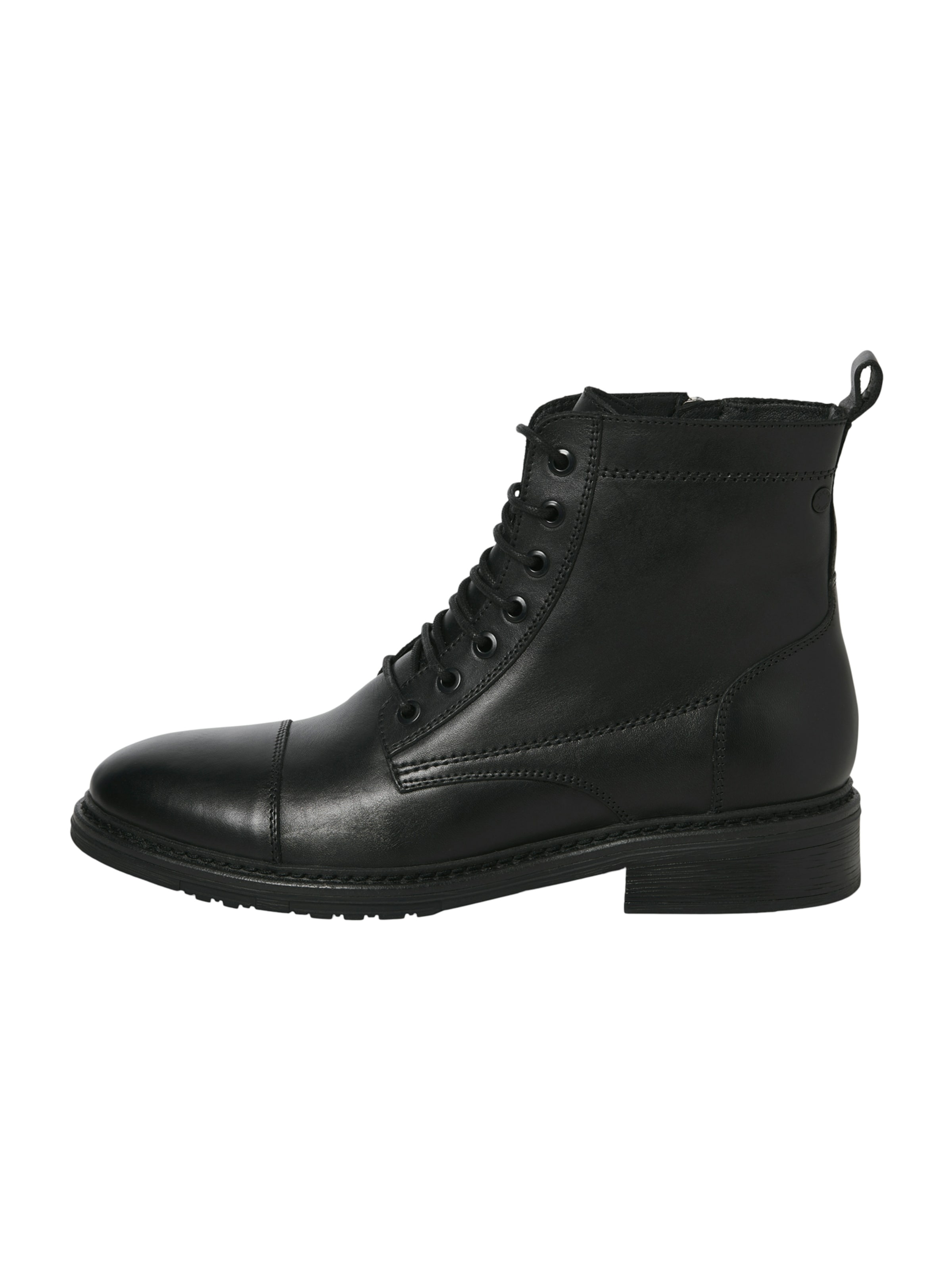 JACK & JONES Lace-Up Boots 'JFWWENTWORTH' in Black: front