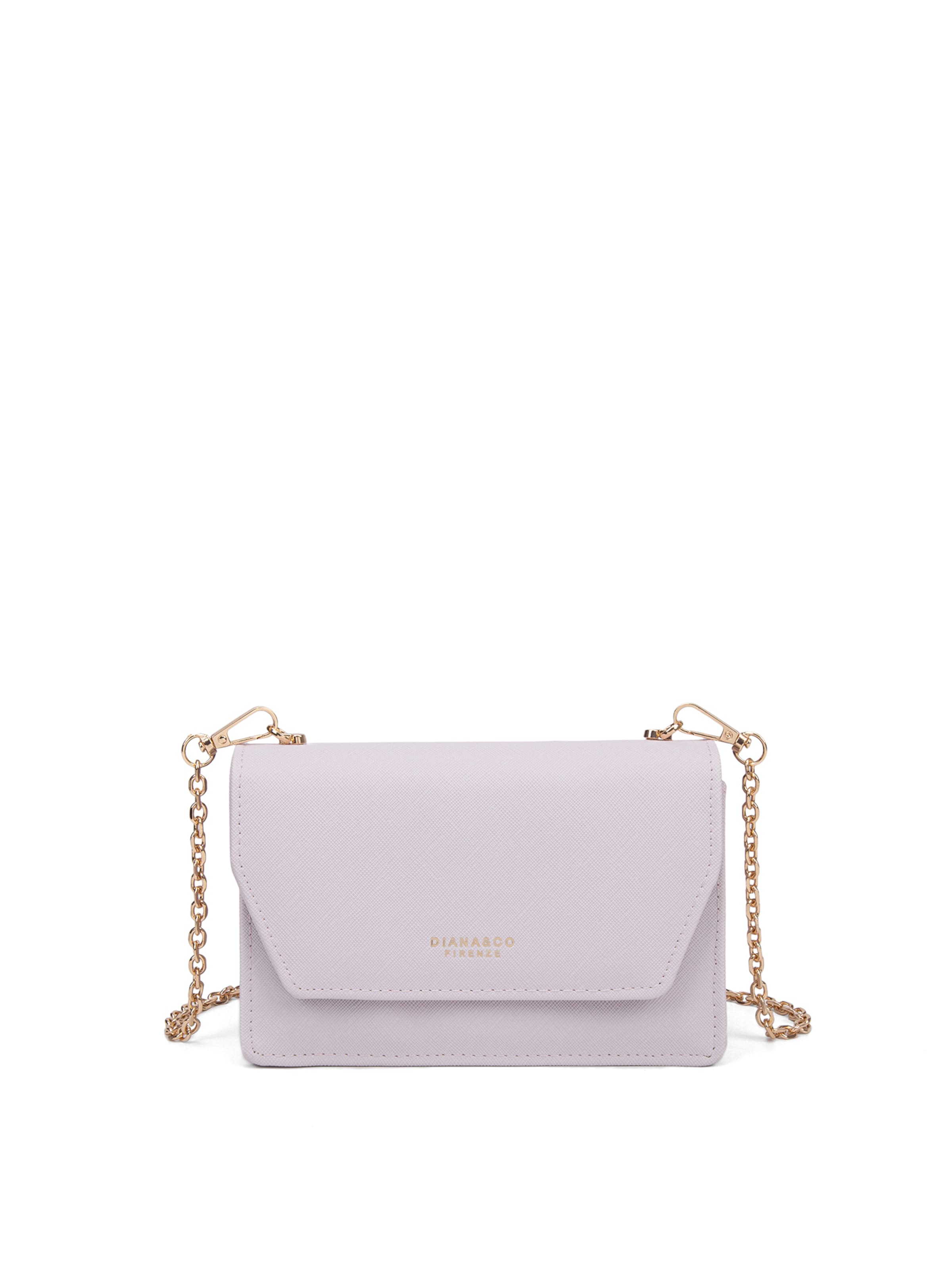 Borsa a tracolla 'Borsa a Tracolla Donna Diana&Co Poliestere Bottone Magnetico Tracolla Catena Rimovibile' di Diana&Co. in lilla: frontale