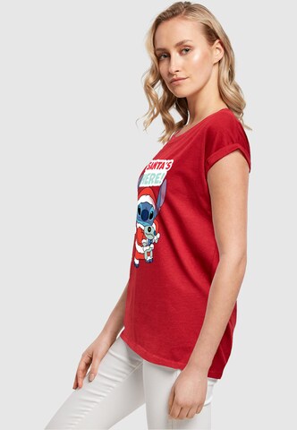 ABSOLUTE CULT Shirt 'Lilo And Stitch - Santa Is Here' in Red