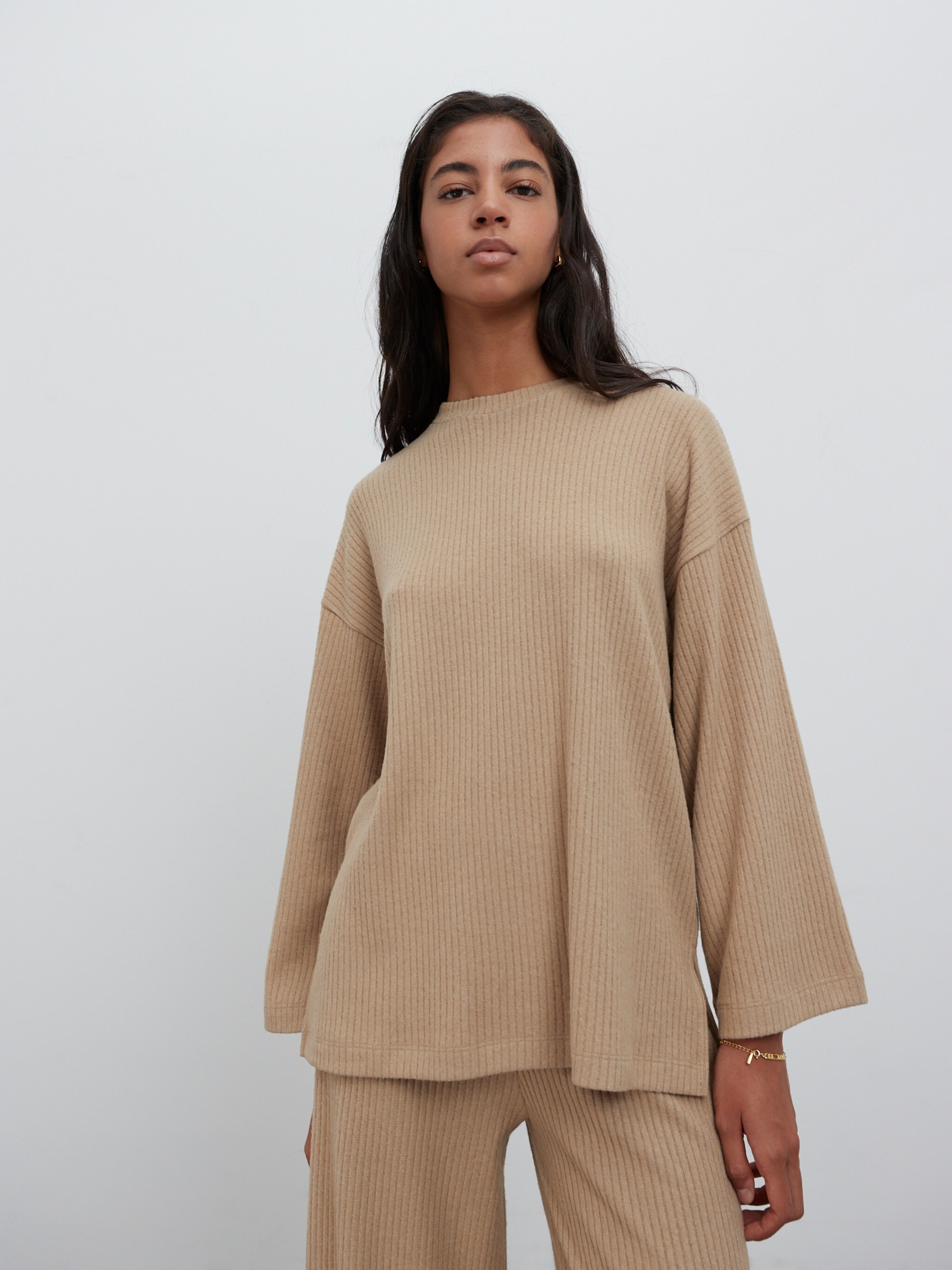 EDITED Producten Shirt 'Ilse' Beige gemêleerd