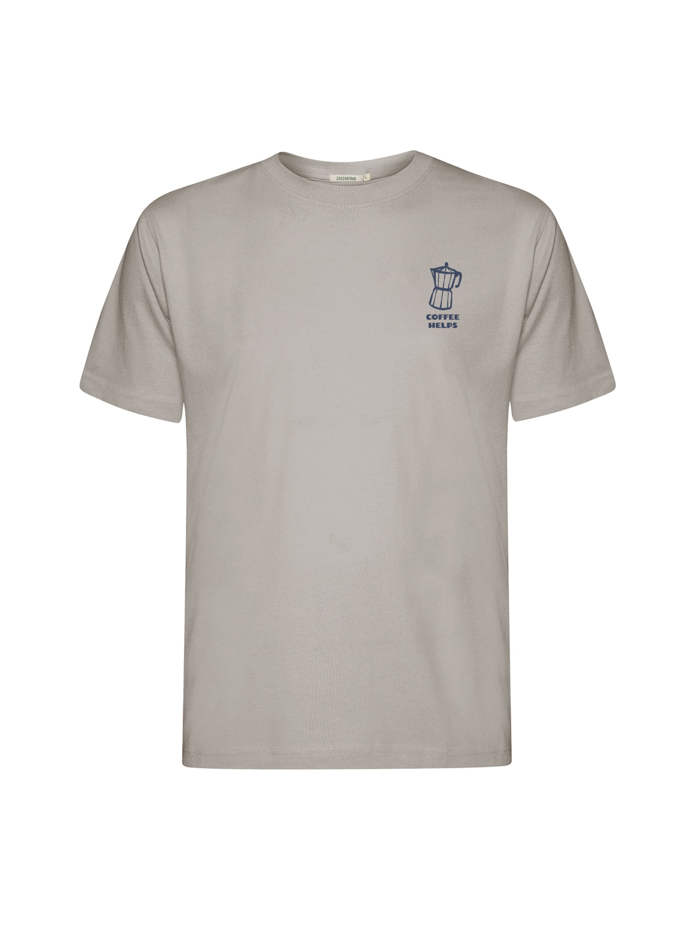 GREENBOMB Shirt ' Fusion Espresso ' in Grijs: voorkant