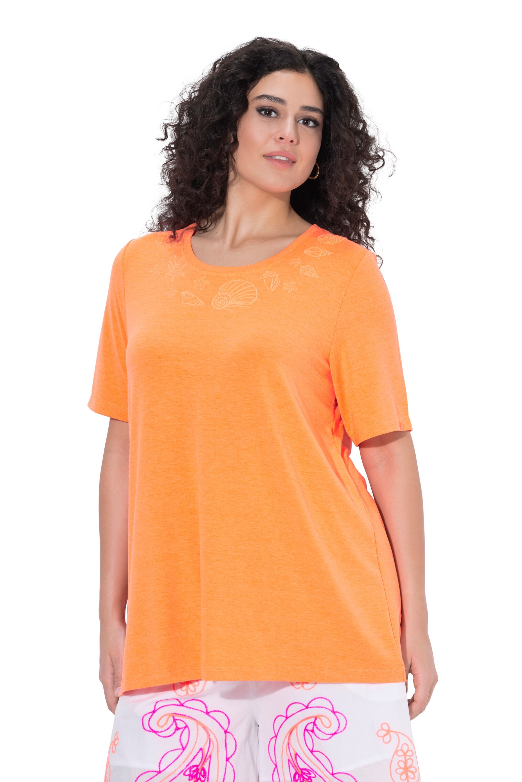 Ulla Popken Oversized shirt in Oranje: voorkant