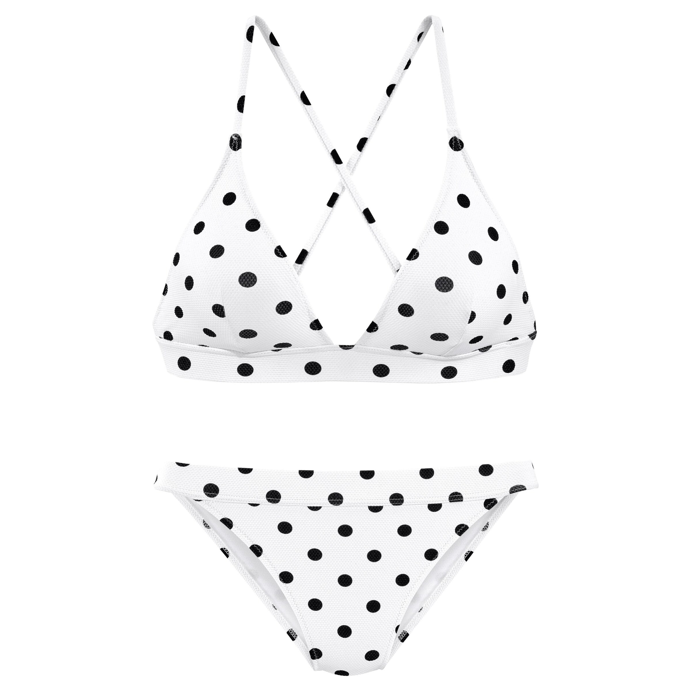 LASCANA Triangle Bikini Top in White: front