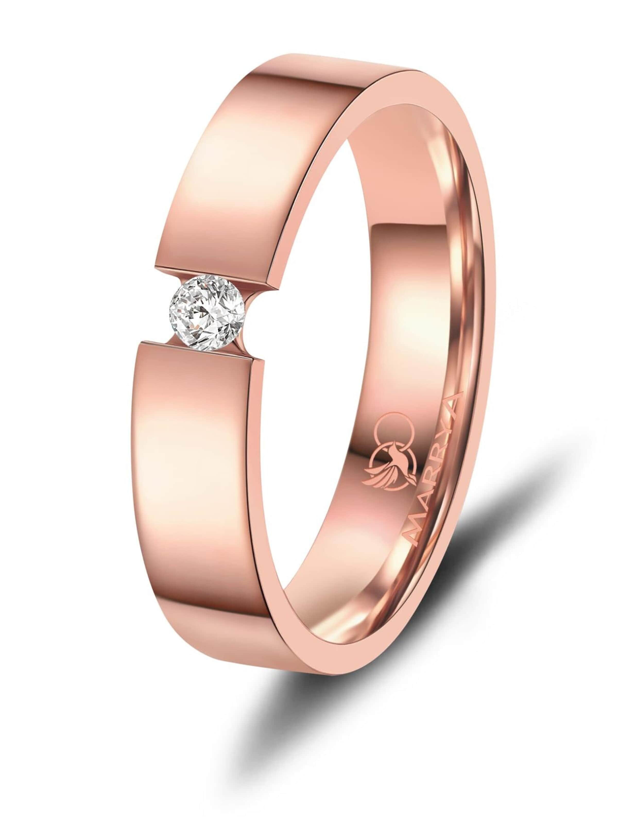 MARRYA Ring 'MARRYA ES-45 Eheringe aus Edelstahl' in Goud: voorkant