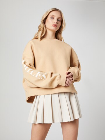 Smiles Sweatshirt 'Tia' in Beige: voorkant