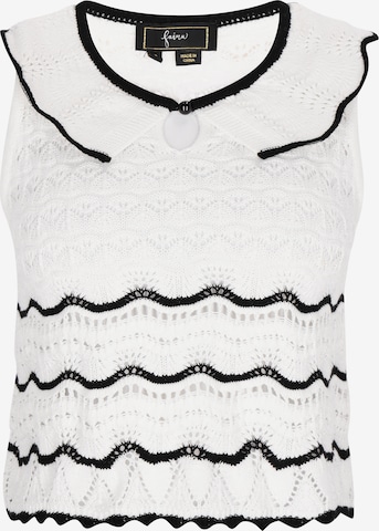 balta faina Megzta palaidinė be rankovių 'Fashion Look': priekis