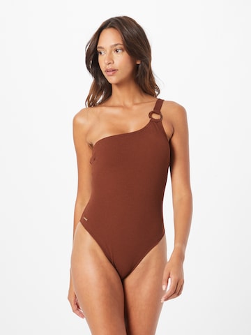 River Island Swimsuit in Brown: front