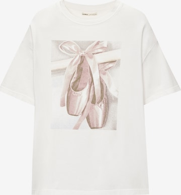 T-shirt Pull&Bear en beige : devant