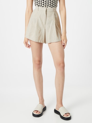 Gina Tricot Loosefit Veckad byxa 'Sonja' i beige: framsida