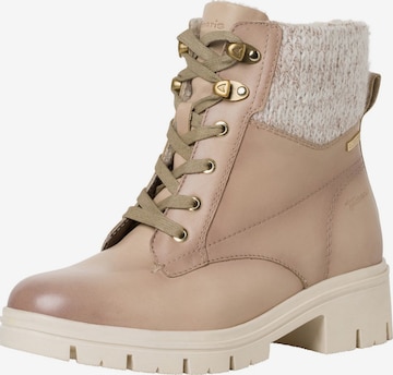 Bottines à lacets TAMARIS en beige : devant