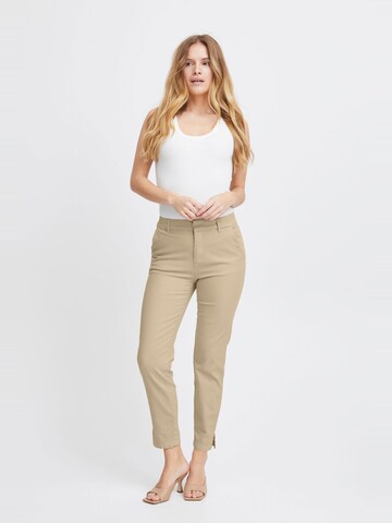 PULZ Jeans Skinny Chino trousers 'Skinny Leg' in Beige
