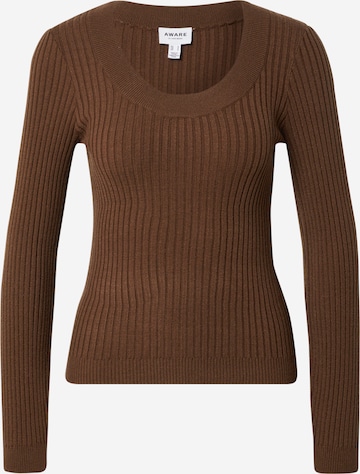 Aware Sweater in Brown: front