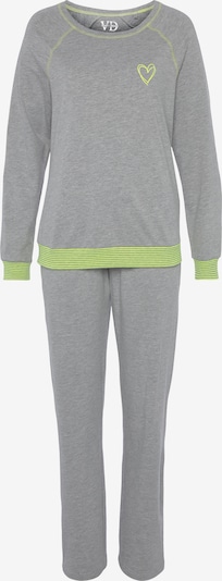 VIVANCE Pyjama 'Dreams' en gris chiné / citron vert, Vue avec produit