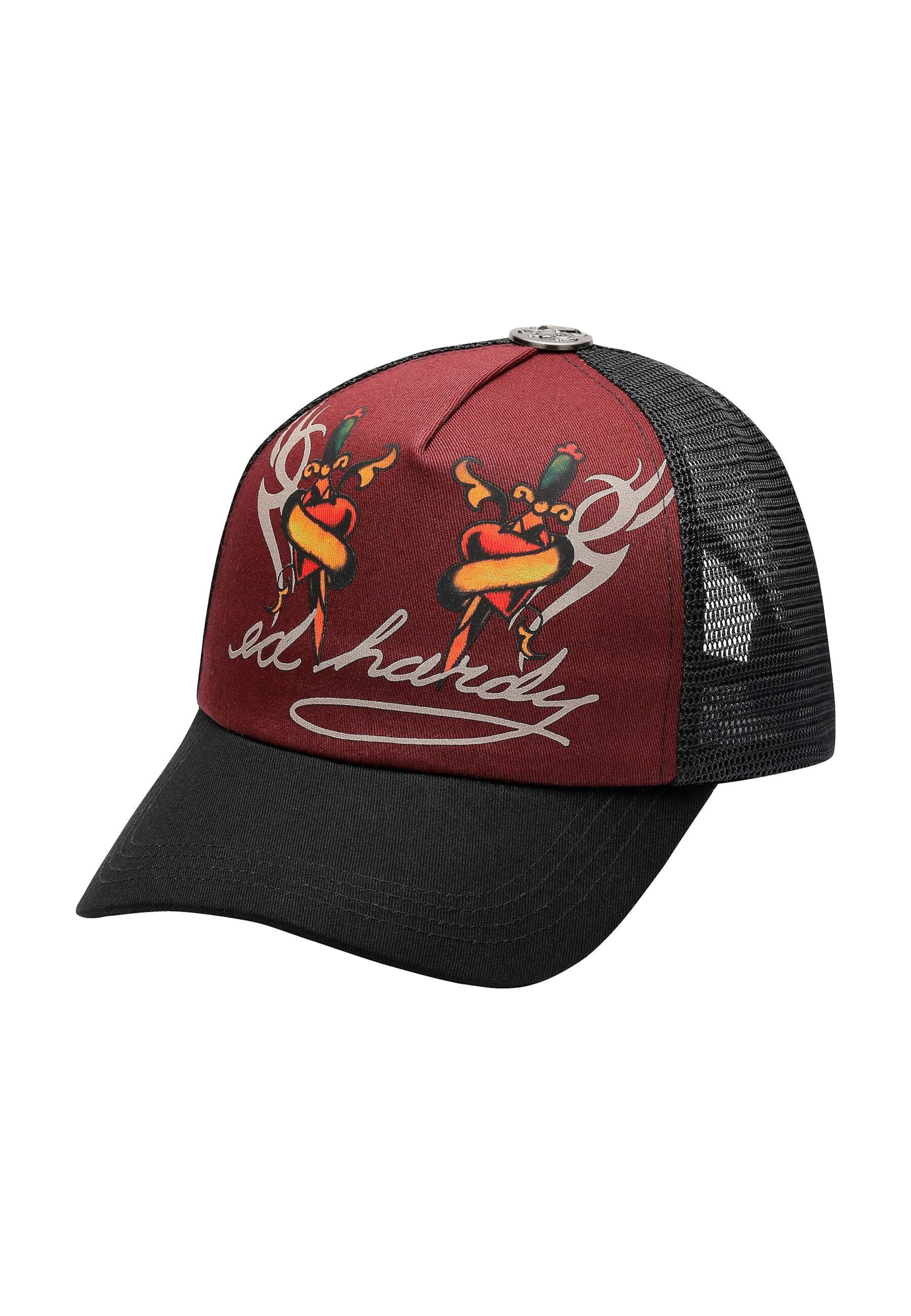 Ed Hardy Kappe in Schwarz: Vorderseite