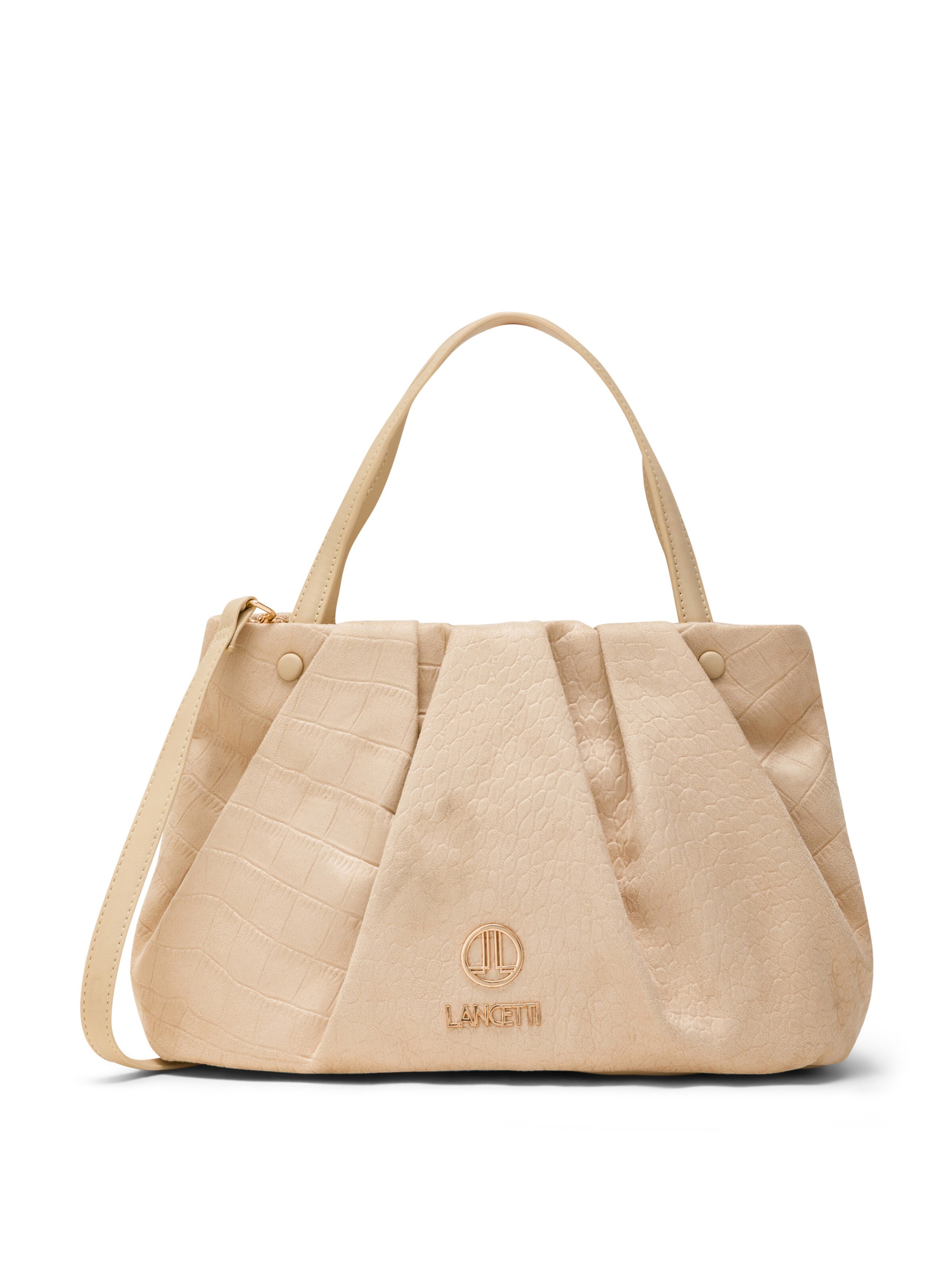 Borsa a mano 'Jarrik 1' di Lancetti in beige: frontale