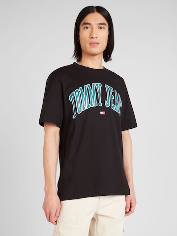 T-Shirt 'Varsity' Tommy Jeans en noir : devant