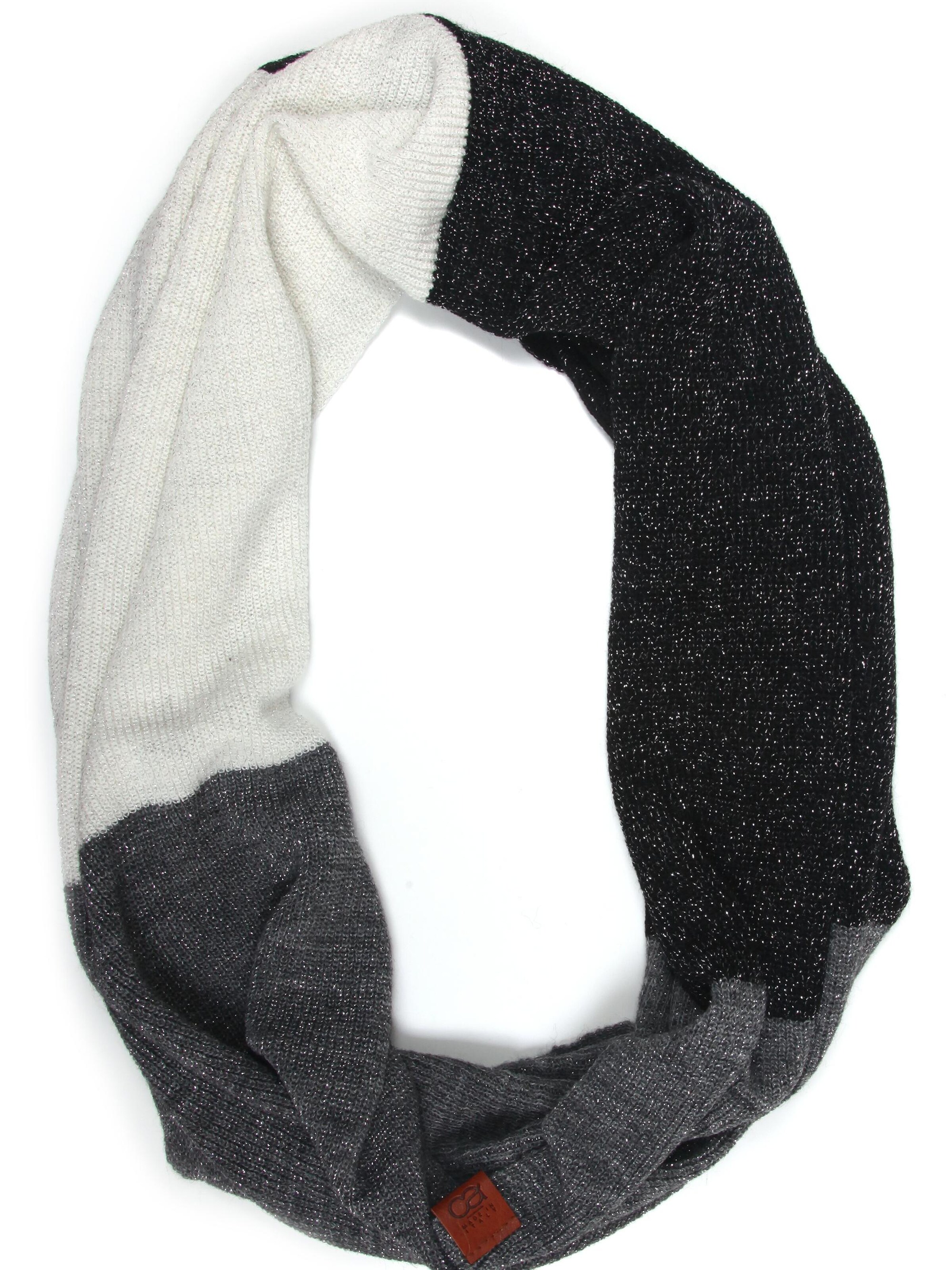 COLLEZIONE ALESSANDRO Tube Scarf 'Bianca' in Black: front