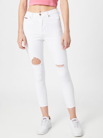 Tommy Jeans Skinny Jeans 'Silvia' in Wit: voorkant