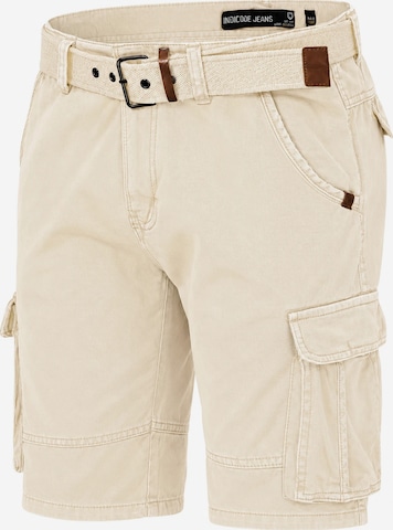 INDICODE - Pantalón cargo en beige: frente