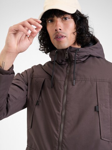 JACK & JONES Talveparka 'CONSTRUCT', värv pruun