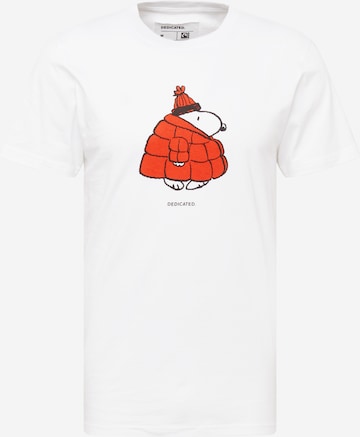 DEDICATED. T-Shirt 'Stockholm Snoopy' in Wit: voorkant