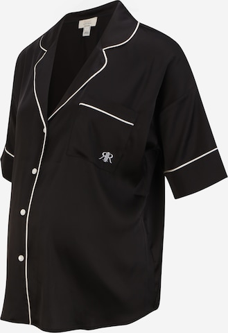 River Island Maternity Pajama Shirt in Black: front