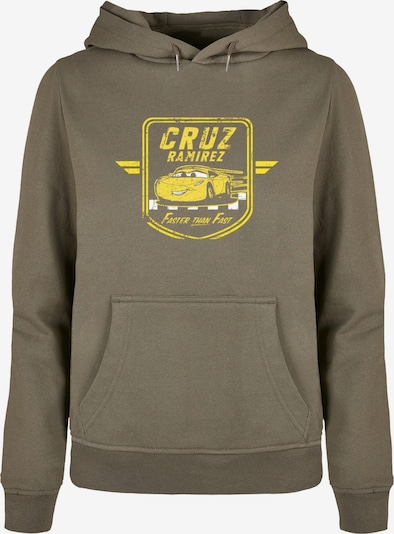 ABSOLUTE CULT Sweatshirt 'Cars - Cruz Ramirez' in gelb / oliv, Produktansicht