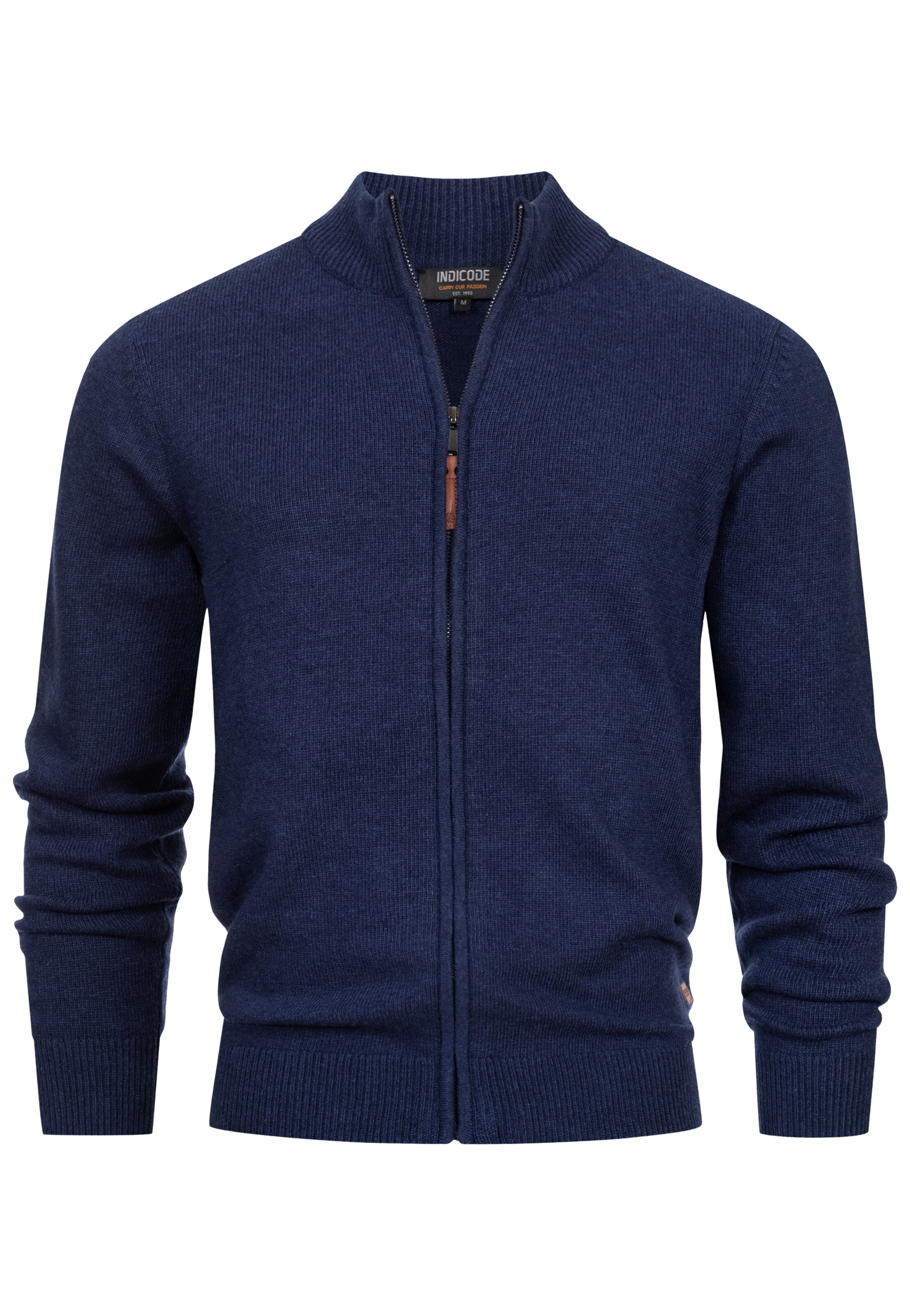 INDICODE JEANS Strickjacke 'Margous' in Blau: Vorderseite