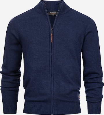 INDICODE JEANS Knit cardigan 'Margous' in Blue: front