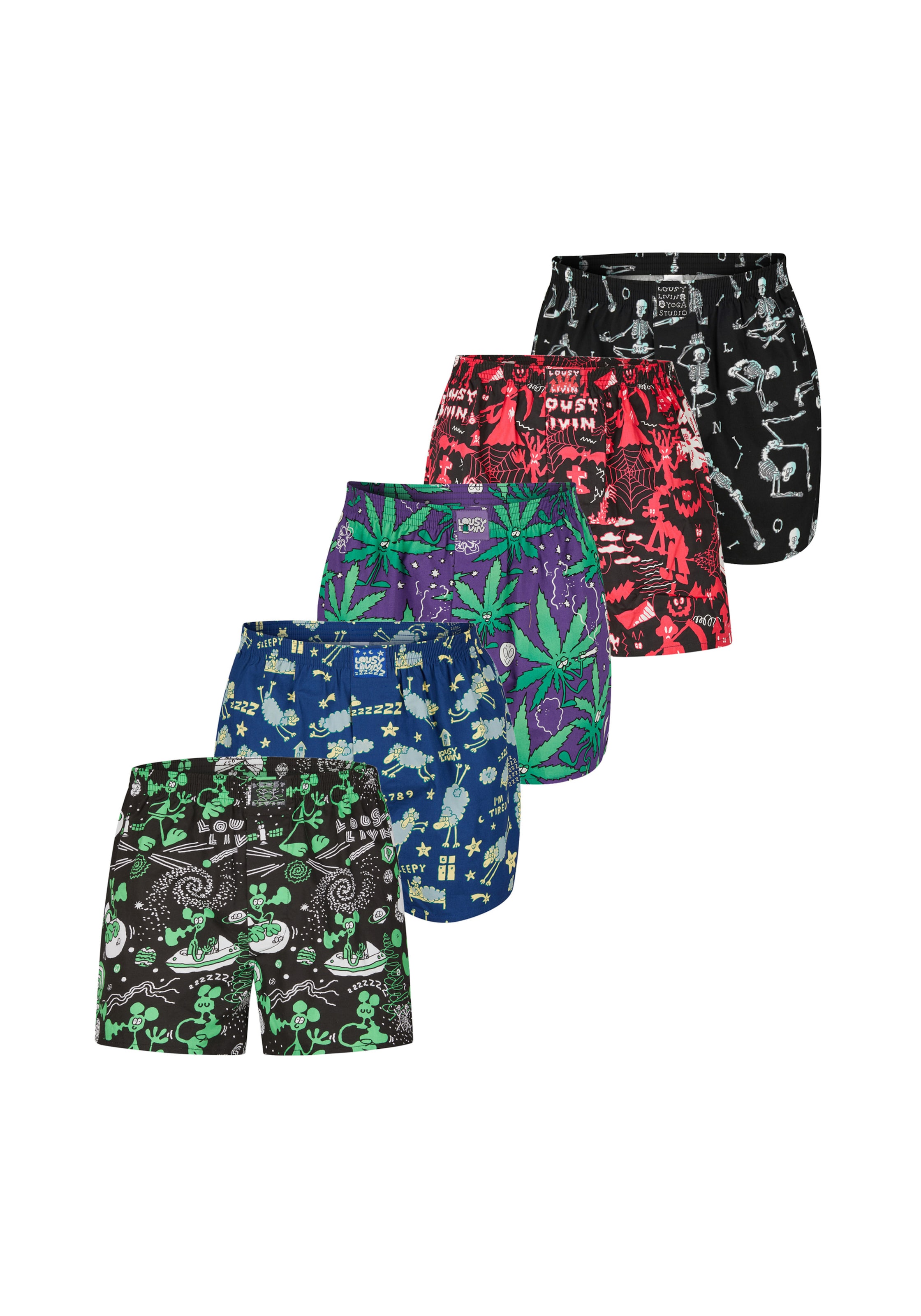 Lousy Livin Boxershorts Set 'Suspence' in Blau: Vorderseite
