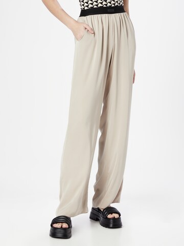 Misspap Wide leg Broek in Grijs: voorkant