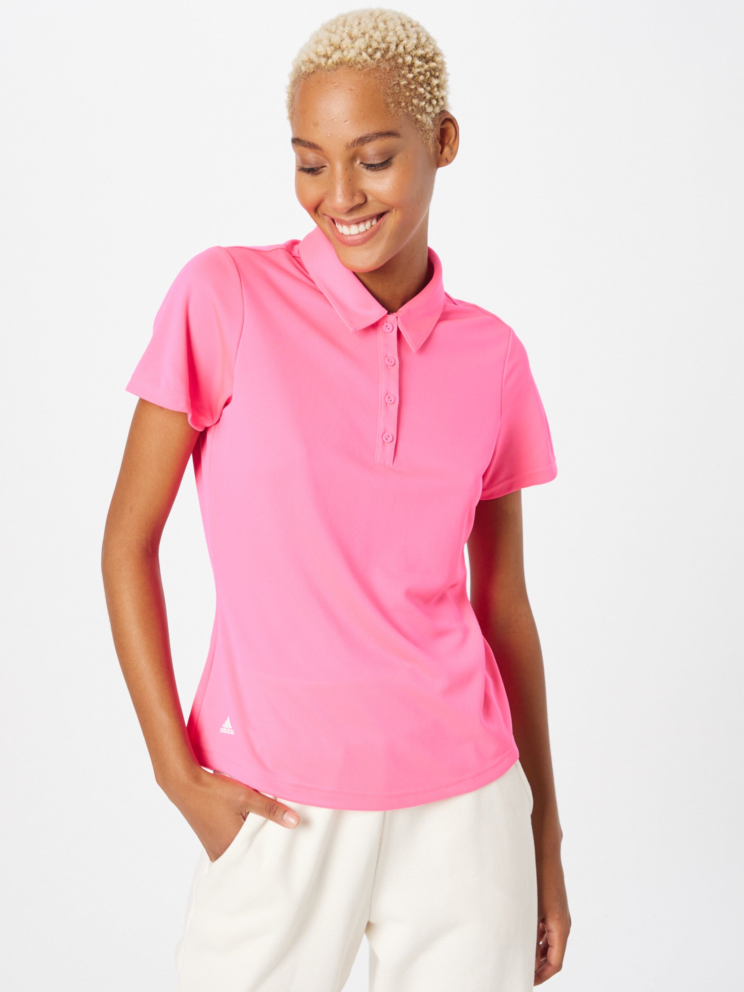 Adidas pink top polo shirt