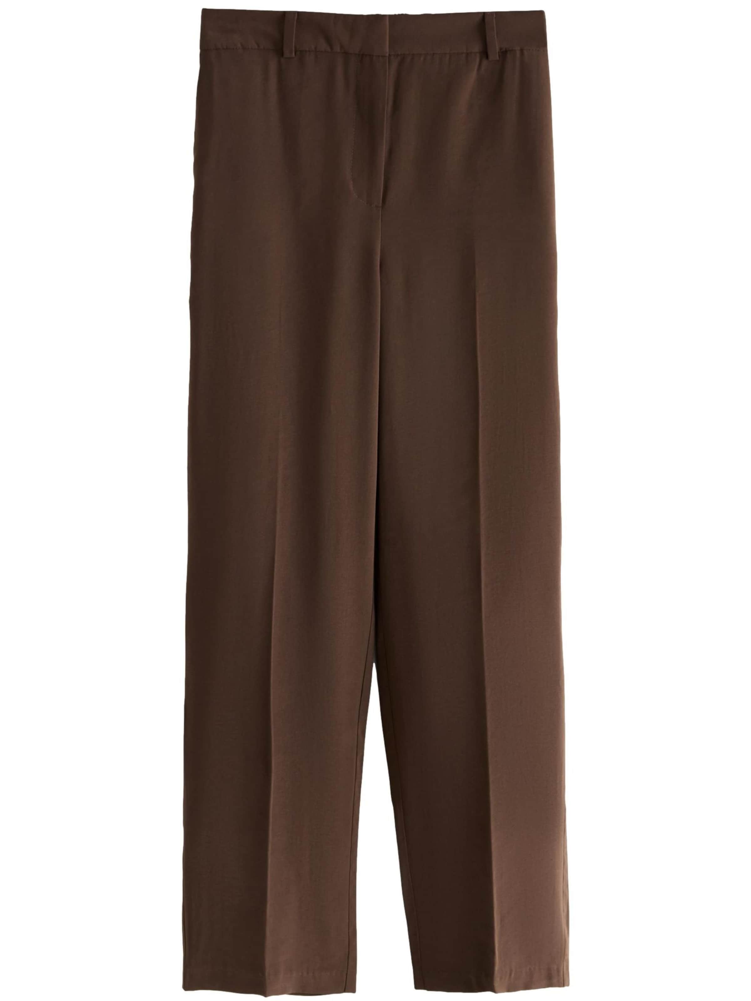 Next Loose fit Trousers with creases in Brown: front