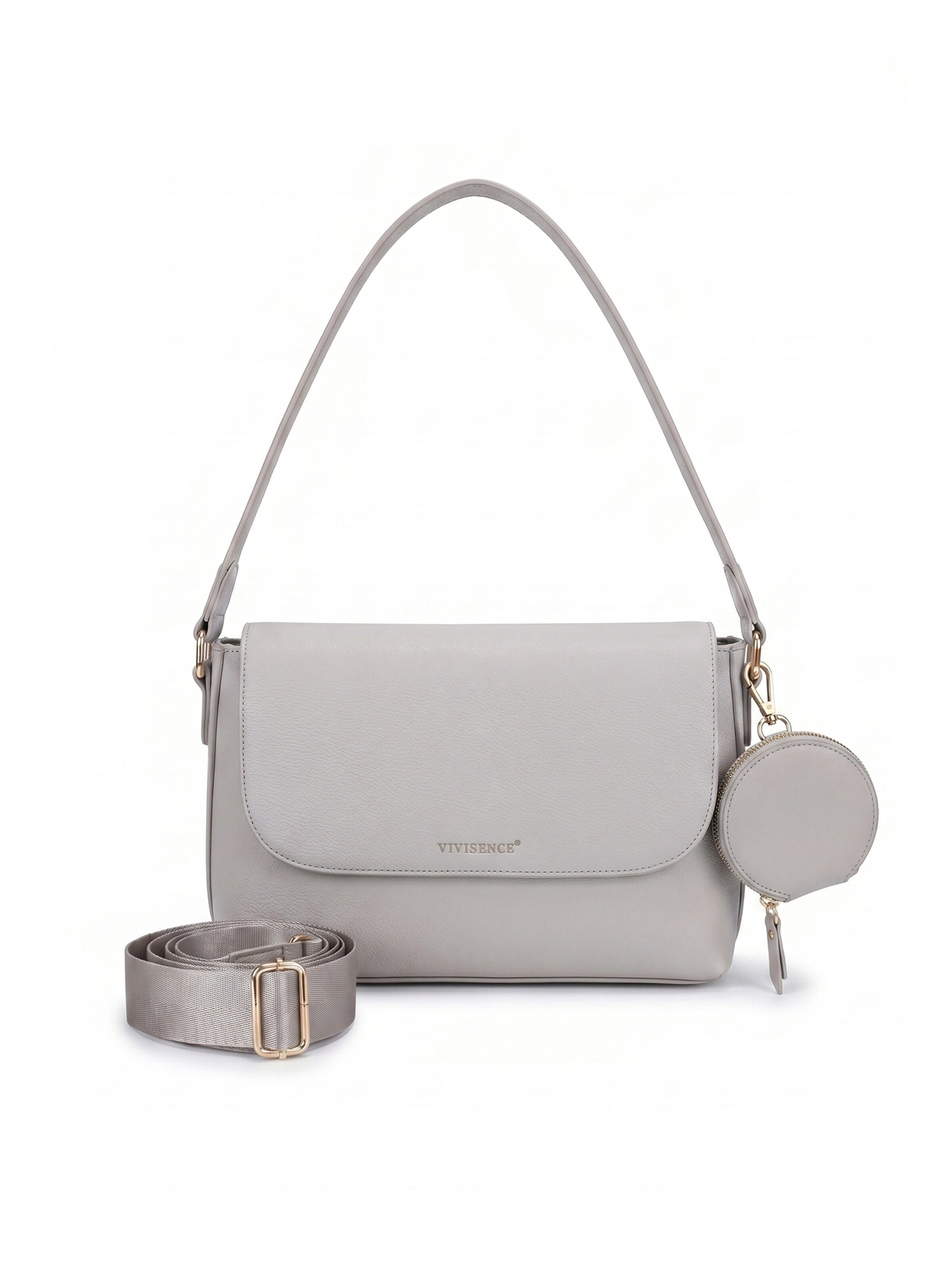 Vivisence Schultertasche 'T0024'‌‌‌‌‌‌ in Grau: Vorderseite