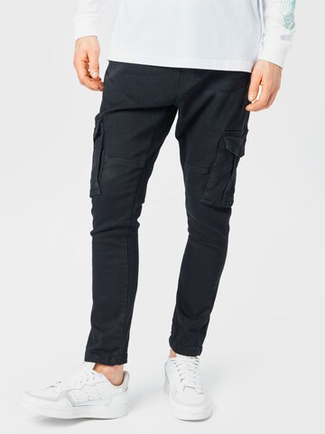 Effilé Pantalon cargo BRAVE SOUL en noir : devant