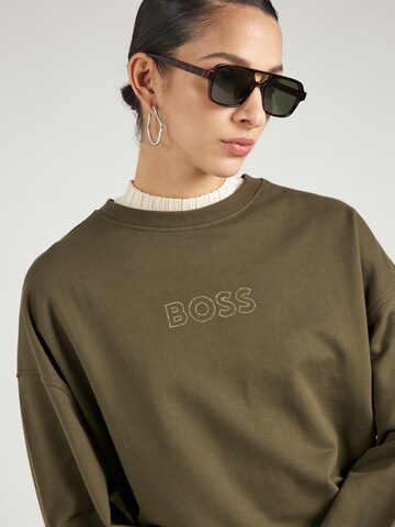 BOSS Sweatshirt 'Elaslogan' in Groen