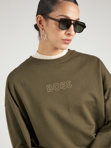 BOSS OrangeSweater majica 'Elaslogan' - zelena boja