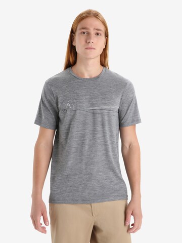 ICEBREAKER Performance shirt 'Tech Lite II Cadence Paths' in Grey: front