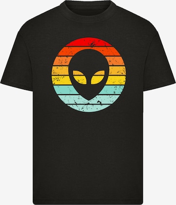 T-Shirt 'Alien Retro Sonnenuntergang' F4NT4STIC en noir : devant