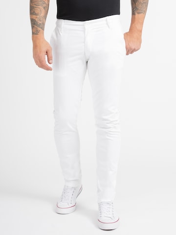 Indumentum Slim fit Chino Pants in White: front