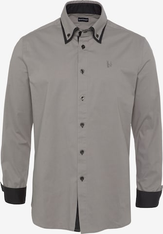 BRUNO BANANI Regular fit Business Shirt in Grey: front