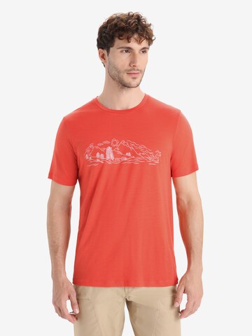 ICEBREAKER - Camisa funcionais 'Tech Lite II' em vermelho: frente