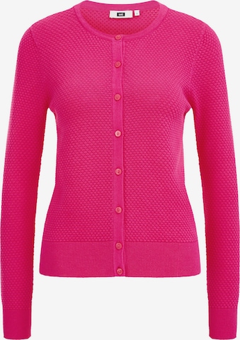 WE Fashion Knit cardigan in Pink: front