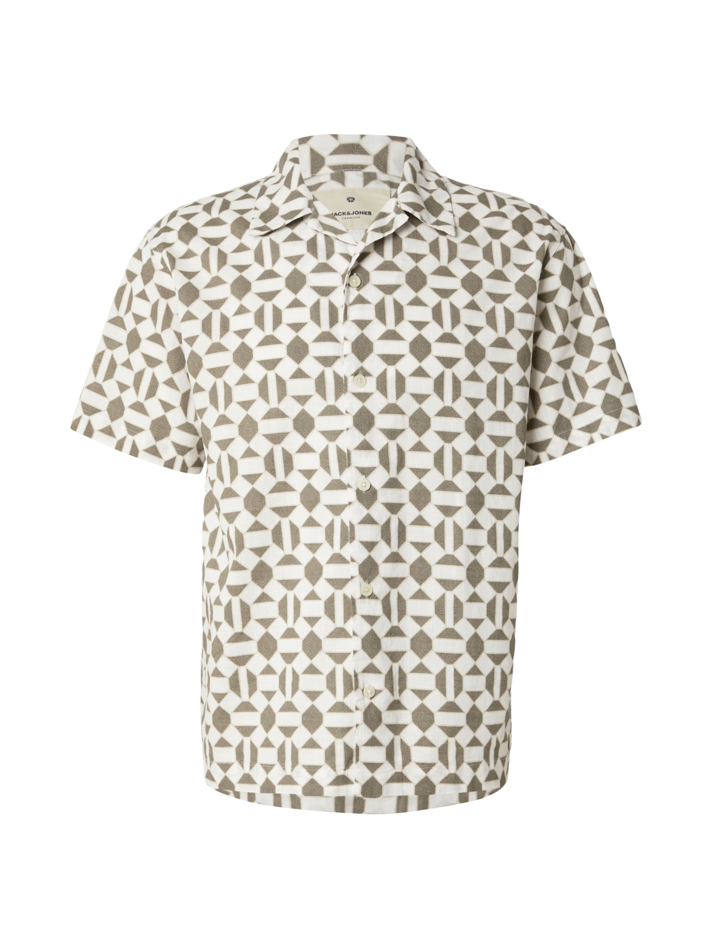 JACK & JONES Button Up Shirt 'JPRBLUKEVIN' in Khaki / White, Item view