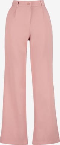 Trendyol Широкий Брюки со складками в Ярко-розовый: спереди