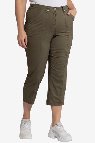 Ulla Popken Regular Pants in Green: front